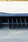 Skid steer backfill attachment side view"