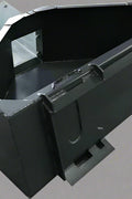 Front view of skid steer concrete hopper bucket
Angled view showing chute and hopper depth
Top-down view of 900L capacity hopper
Side profile of bucket chute attachment
Skid steer concrete bucket mounted and in use