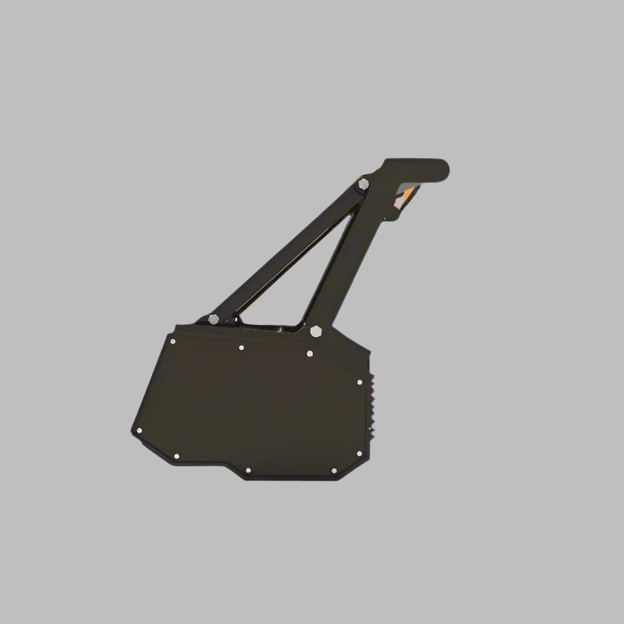 Skid Steer Drum Mulcher with heavy-duty drum and black housing

Second Image: Mounted rotary slasher on skid steer for brush cutting

Third Image: Close-up view of reinforced rotor and cutting teeth

Fourth Image: Side profile of attachment with connection points
