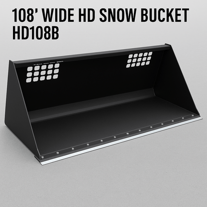 wide skid steer snow and mulch bucket with cutting edge