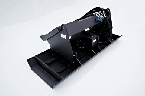 Skid Steer Plate Compactor front angled view
Skid Steer Compactor attachment side profile
Black vibratory plate compactor shown with quick attach
Compactor attachment for skid steer with wide working surface