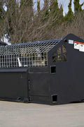Skid steer rock screening bucket with 3.5-inch tine spacing
Bucket in use on a construction site
Top view of screening grid and rock separation
Side profile of mounted picker bucket
Black and gray job site rock screening attachment