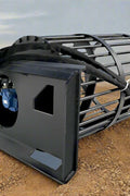 Hydraulic soil screening drum mounted on a skid steer
Rotating drum soil screener for landscaping
Rock screener attachment for clean topsoil
Close-up view of screening drum cage
Heavy-duty soil separation drum in action