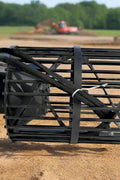 Hydraulic soil screening drum mounted on a skid steer
Rotating drum soil screener for landscaping
Rock screener attachment for clean topsoil
Close-up view of screening drum cage
Heavy-duty soil separation drum in action
