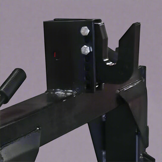 Skid Steer to 3-Point Hitch Adapter – Front View

Quick Attach Adapter Mounted on Loader

Universal 3-Point Adapter Frame – Side Angle

Heavy-Duty Steel Hitch Adapter – Rear View


