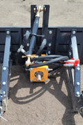 Skid steer with PHA1502C PTO adapter mounted
Close-up of hydraulic 3-point PTO adapter connection
Adjustable width 3-point hitch arms
Rear view of PTO output shaft on PHA1502C