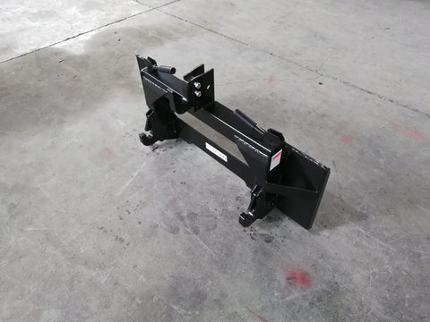 Skid steer to tractor 3-point hitch adapter - universal quick attach
Category 1 quick hitch plate for skid steer loaders
Black heavy-duty quick tach adapter for skid steer to tractor hitch