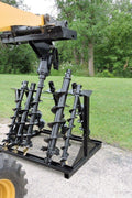 New Skid Steer & Tractor Attachment Storage Rack – 4 Bucket, 8 Bucket & Auger Rack Add - On - with Auger Rack Add - On | Sold by Uncle Wiener's Wholesale