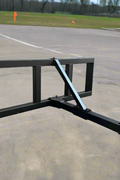 Skid steer trailer hitch attachment – front angled view
Hitch receiver close-up – Model 55763
Rear view of universal skid steer hitch
Trailer hitch mounted on skid steer