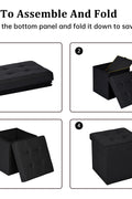 Small black foldable storage ottoman cube with lid
Tufted black ottoman seat with internal hidden storage
Collapsible fabric storage cube for bedrooms and entryways