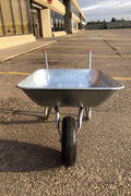 New Small Galvanized Wheelbarrow – Durable 62L Capacity with Smooth Ball - Bearing Tire SWBG - with | Sold by Uncle Wiener's Wholesale