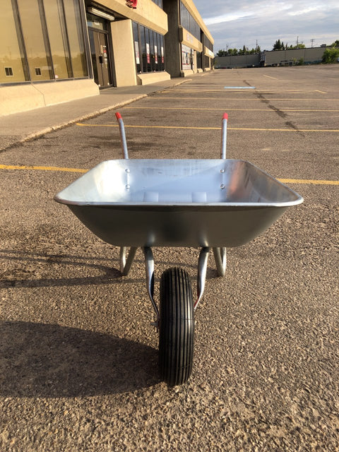 New Small Galvanized Wheelbarrow – Durable 62L Capacity with Smooth Ball - Bearing Tire SWBG - with | Sold by Uncle Wiener's Wholesale