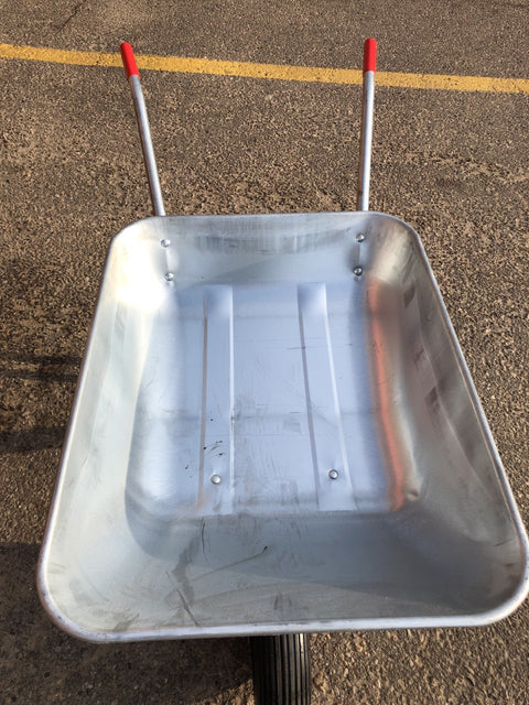 New Small Galvanized Wheelbarrow – Durable 62L Capacity with Smooth Ball - Bearing Tire SWBG - with | Sold by Uncle Wiener's Wholesale