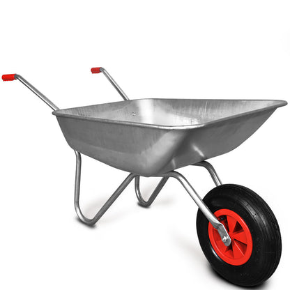 New Small Galvanized Wheelbarrow – Durable 62L Capacity with Smooth Ball - Bearing Tire WB4024 - Automotive Tires with | Sold by Uncle Wiener's Wholesale
