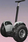 Off-road self-balancing transporter with 19” tires - front view

Side angle of electric Segway-style smart transporter

Smart mobility scooter for outdoor terrain

All-terrain electric transporter with LED headlights and handlebar bag