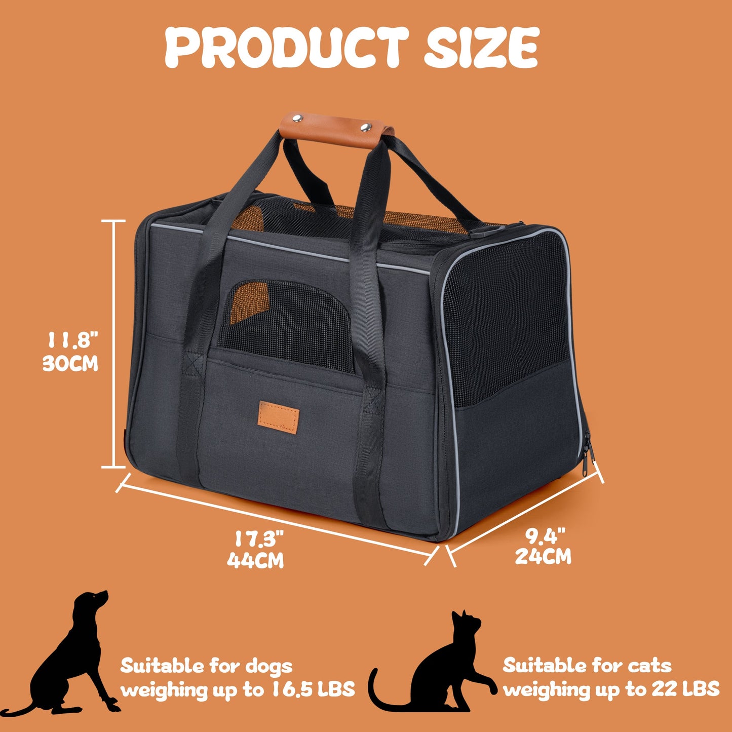 New Soft - Sided Pet Carrier For Dogs & Cats – Pet Travel Bag With Breathable Mesh, Removable Mat & Multiple Openings AMCB111 - with | Sold by Uncle Wiener's Wholesale