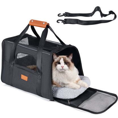 New Soft - Sided Pet Carrier For Dogs & Cats – Pet Travel Bag With Breathable Mesh, Removable Mat & Multiple Openings AMCB111 - with | Sold by Uncle Wiener's Wholesale