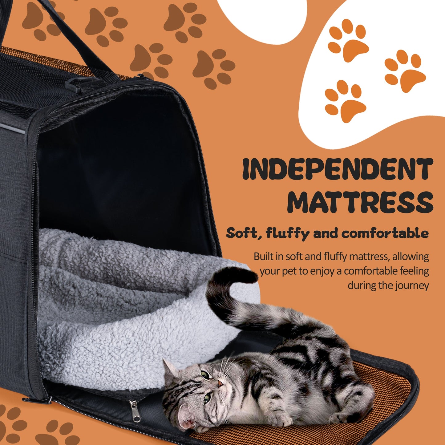 New Soft - Sided Pet Carrier For Dogs & Cats – Pet Travel Bag With Breathable Mesh, Removable Mat & Multiple Openings AMCB111 - with | Sold by Uncle Wiener's Wholesale