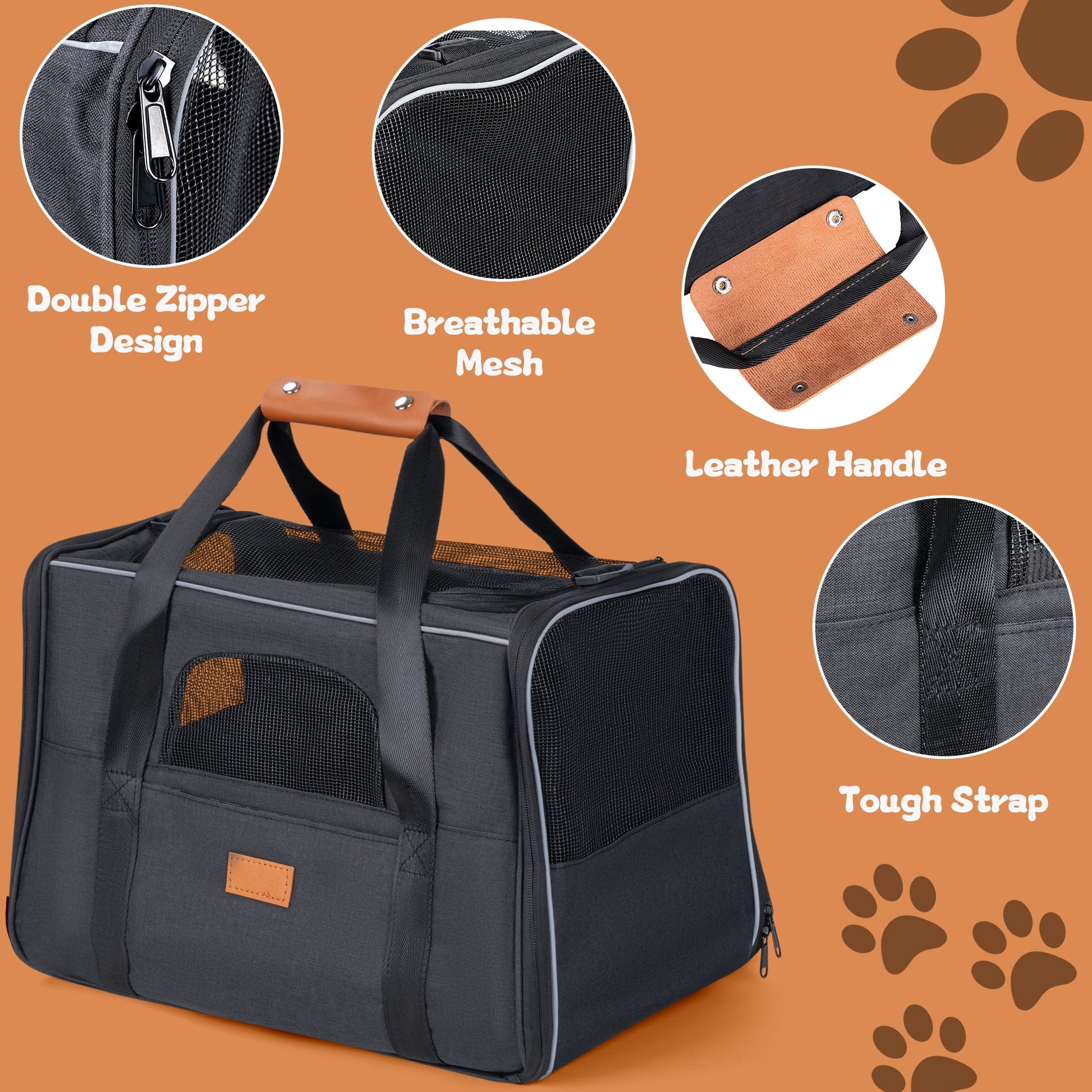New Soft - Sided Pet Carrier For Dogs & Cats – Pet Travel Bag With Breathable Mesh, Removable Mat & Multiple Openings AMCB111 - with | Sold by Uncle Wiener's Wholesale