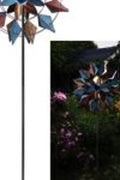 New Solar Garden Metal LED Wind Spinner – Decorative Outdoor Kinetic Stake Light ON23WV03 - with | Sold by Uncle Wiener's Wholesale