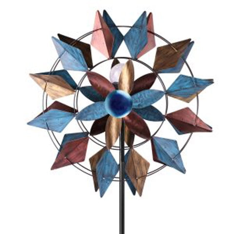 New Solar Garden Metal LED Wind Spinner – Decorative Outdoor Kinetic Stake Light ON23WV03 - with | Sold by Uncle Wiener's Wholesale