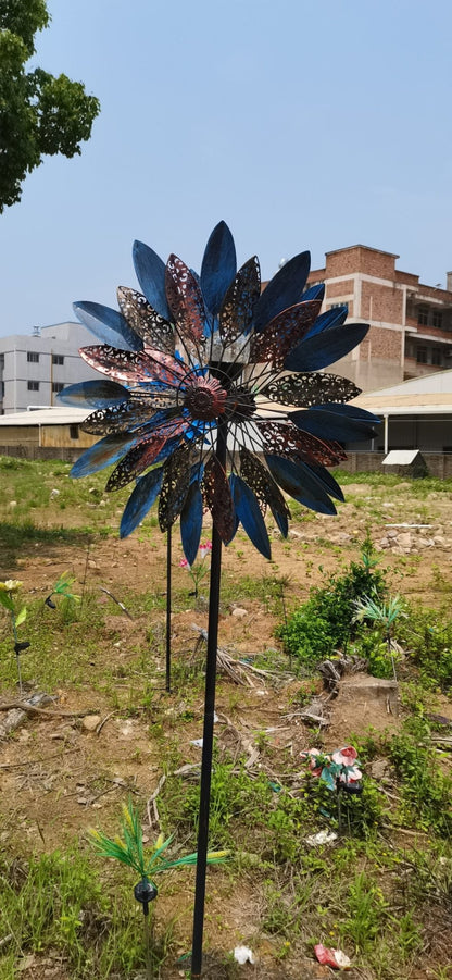 NEW Solar Garden Metal Wind Spinner Windmill 517043 – Colorful Kinetic Yard Art - with | Sold by Uncle Wiener's Wholesale