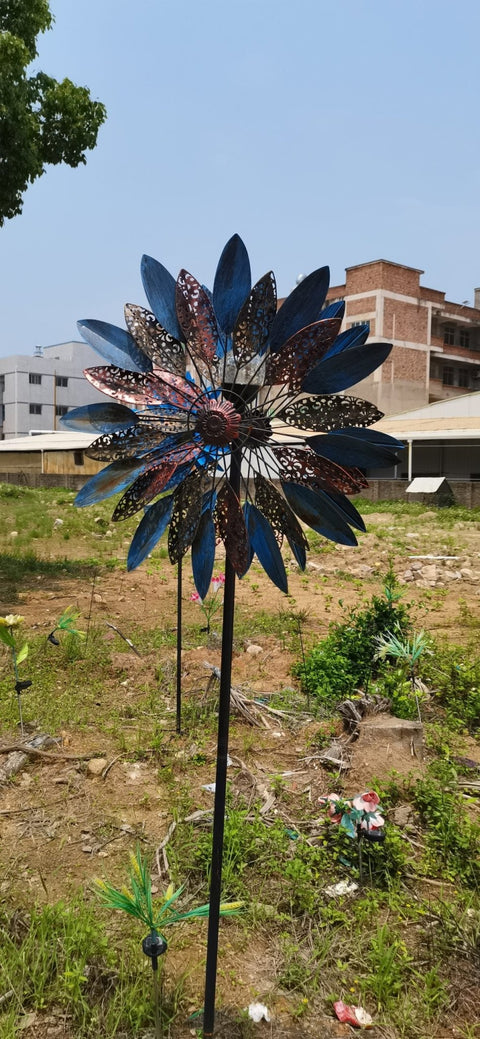 NEW Solar Garden Metal Wind Spinner Windmill 517043 – Colorful Kinetic Yard Art - with | Sold by Uncle Wiener's Wholesale