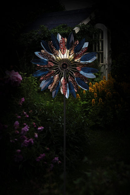 NEW Solar Garden Metal Wind Spinner Windmill 517043 – Colorful Kinetic Yard Art - with | Sold by Uncle Wiener's Wholesale