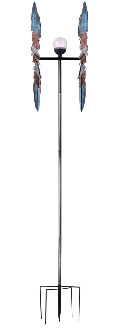 NEW Solar Garden Metal Wind Spinner Windmill 517043 – Colorful Kinetic Yard Art - with | Sold by Uncle Wiener's Wholesale