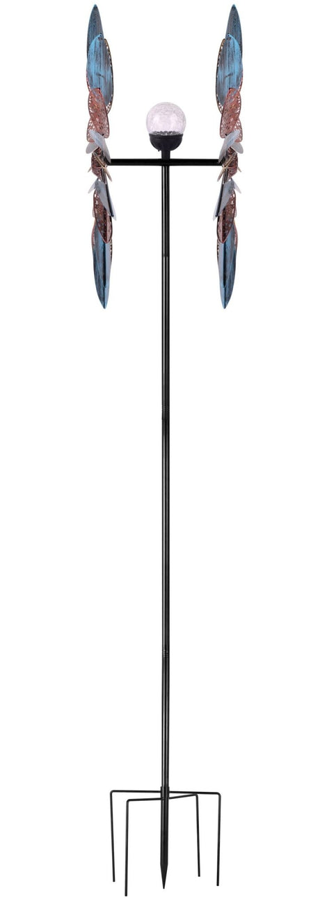 NEW Solar Garden Metal Wind Spinner Windmill 517043 – Colorful Kinetic Yard Art - with | Sold by Uncle Wiener's Wholesale