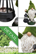 NEW Solar LED Flocked Garden Gnome Statue Outdoor 1117GN – Handcrafted Resin Lawn Decor - with | Sold by Uncle Wiener's Wholesale