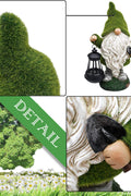 NEW Solar LED Flocked Garden Gnome Statue Outdoor 1117GN – Handcrafted Resin Lawn Decor - with | Sold by Uncle Wiener's Wholesale