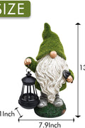 NEW Solar LED Flocked Garden Gnome Statue Outdoor 1117GN – Handcrafted Resin Lawn Decor - with | Sold by Uncle Wiener's Wholesale
