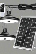 Wall Mount solar LED shed light with panel and cord switcha
High Bay solar motion light for off-grid garage lighting
Full kit for dual solar LED shed light set with remote
Motion-activated solar barn light with mounting hardware
Solar-powered dual head LED light for shed or workshop
