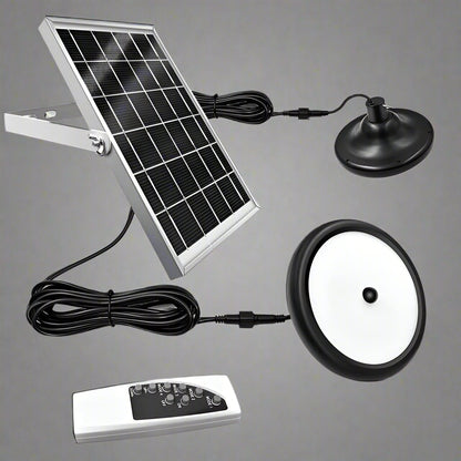 Wall Mount solar LED shed light with panel and cord switcha
High Bay solar motion light for off-grid garage lighting
Full kit for dual solar LED shed light set with remote
Motion-activated solar barn light with mounting hardware
Solar-powered dual head LED light for shed or workshop