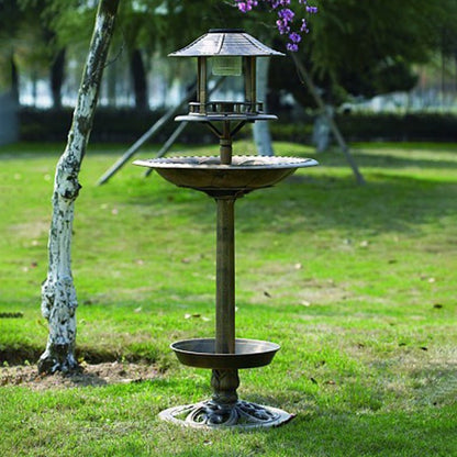 Solar-powered bird bath with flower planter base in the garden

Green freestanding resin birdbath with solar light

Dual-tier outdoor bird bath and planter combo

Eco-friendly garden birdbath with solar LED

Weather-resistant plastic resin solar bird bath S1260S
