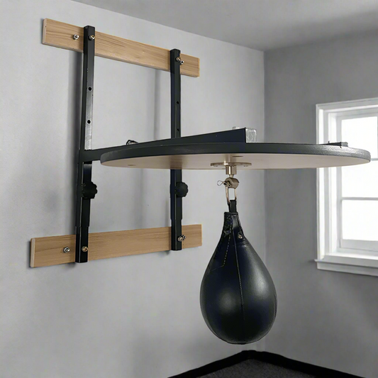 Adjustable Speed Bag Platform Kit with Faux Leather Punching Bag – Wall Mount Training Station – Model KS2021 – Open Box