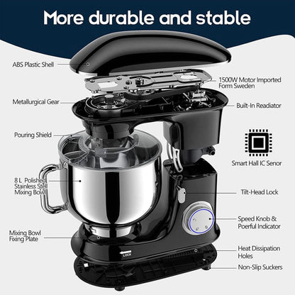 New - Speed Kitchen Stand Mixer 660W – Electric Food Mixer with Bowl & Attachments 825737 - with | Sold by Uncle Wiener's Wholesale