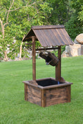 Square wooden water fountain with rustic burnt finish
Compact garden water fountain with built-in pump
Fir wood fountain placed in garden corner
Rustic vertical water feature for outdoor patios
Wooden outdoor decor fountain on green lawn