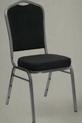 Stackable Banquet Chair – Black Dot Upholstery – Angled Front

Banquet Chairs in Row – Side View

Black Event Chairs in Use at Corporate Event

Commercial Banquet Seating – Stackable Design