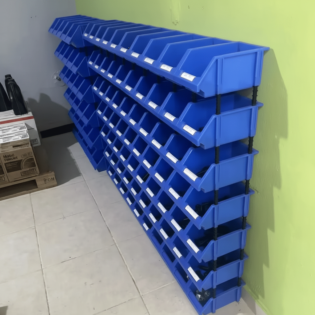Stackable Storage Bins Bulk Heavy-Duty Stackable Plastic Bins – Bolt & Parts Storage | Blue ...