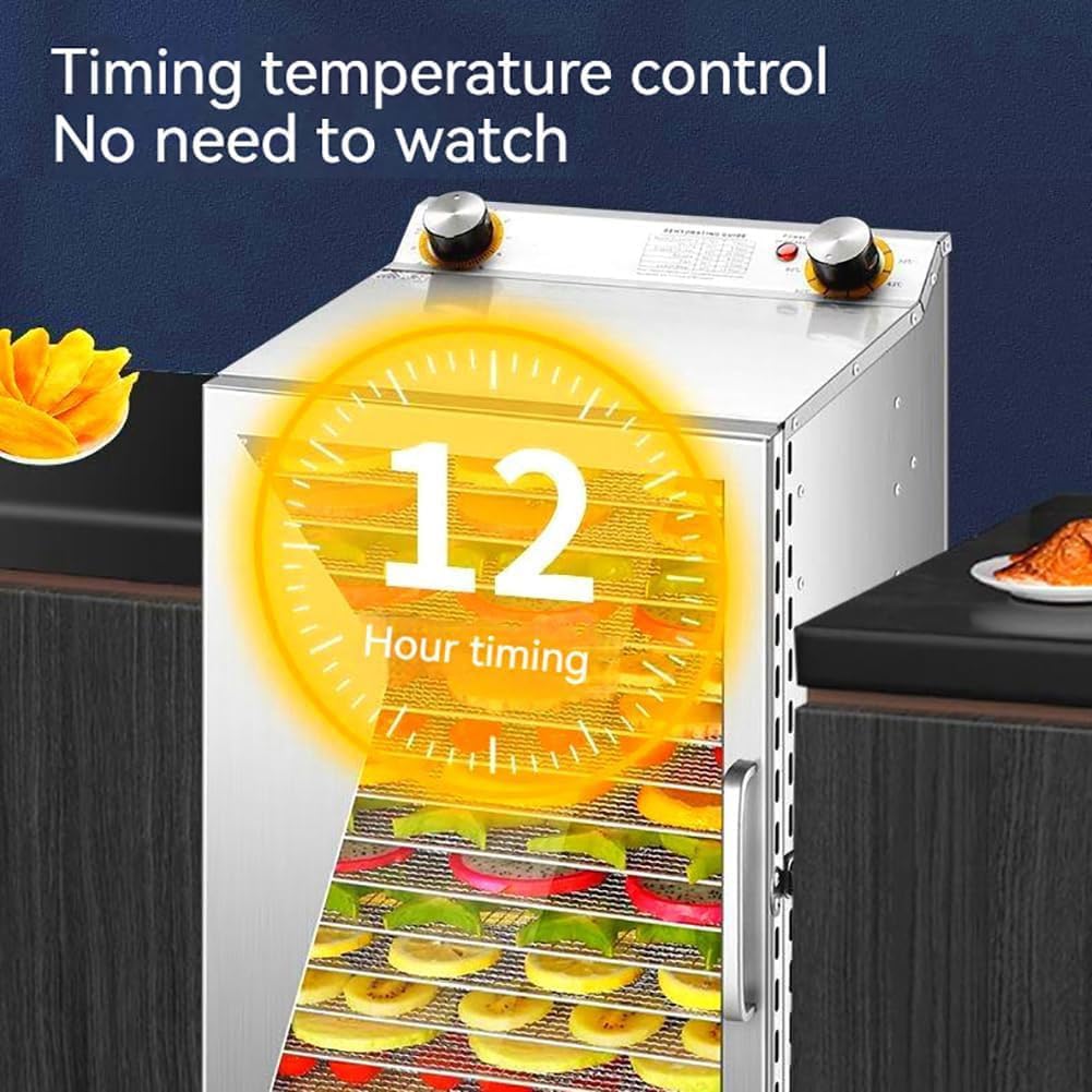 New Stainless Steel 12 - Layer Food Dehydrator Machine – Large Capacity Pet Snack & Food Dryer - with | Sold by Uncle Wiener's Wholesale