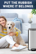 30L stainless steel kitchen trash can with step pedal and soft-close lid

rectangular pedal bin with fingerprint-resistant stainless finish

trash can with removable inner bucket and non-skid base

compact stainless steel step trash bin for kitchen or office use