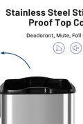 30L stainless steel kitchen trash can with step pedal and soft-close lid

rectangular pedal bin with fingerprint-resistant stainless finish

trash can with removable inner bucket and non-skid base

compact stainless steel step trash bin for kitchen or office use