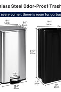 30L stainless steel kitchen trash can with step pedal and soft-close lid

rectangular pedal bin with fingerprint-resistant stainless finish

trash can with removable inner bucket and non-skid base

compact stainless steel step trash bin for kitchen or office use