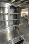 Stainless steel utility storage cabinet front view

Double-door steel cabinet with locking system

Internal shelves in garage tool locker

Heavy-duty stainless cabinet side angle

Commercial-grade storage cabinet in workshop