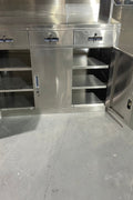 Stainless steel utility storage cabinet front view

Double-door steel cabinet with locking system

Internal shelves in garage tool locker

Heavy-duty stainless cabinet side angle

Commercial-grade storage cabinet in workshop