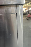 Stainless steel utility storage cabinet front view

Double-door steel cabinet with locking system

Internal shelves in garage tool locker

Heavy-duty stainless cabinet side angle

Commercial-grade storage cabinet in workshop