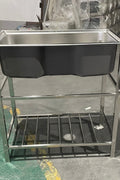 Stainless steel wall-mounted hand wash sink front view

Food-safe hygiene hand washing station with drain

Commercial kitchen hand wash sink in stainless steel

Compact wall-mounted sink for food prep area


