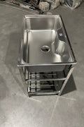 Stainless steel wall-mounted hand wash sink front view

Food-safe hygiene hand washing station with drain

Commercial kitchen hand wash sink in stainless steel

Compact wall-mounted sink for food prep area

